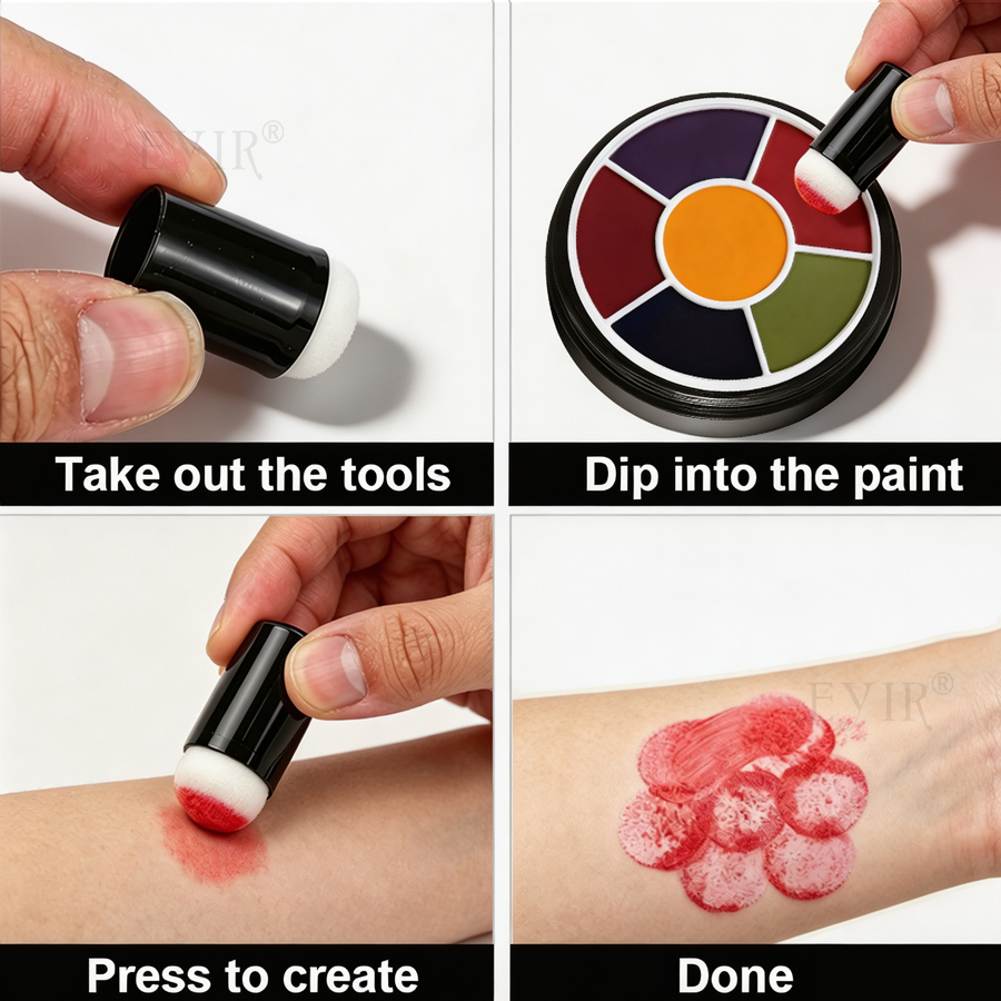 6 Colors Face Body Paint Palet - Body Paint Sfx recension och pris