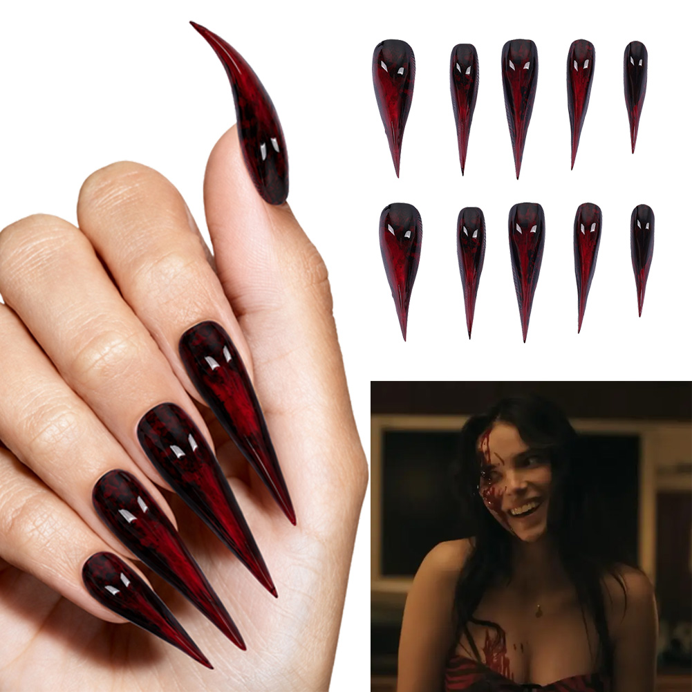 Nikki Cosplay Red False Nails  - Cosplay Prop Painting recension och pris